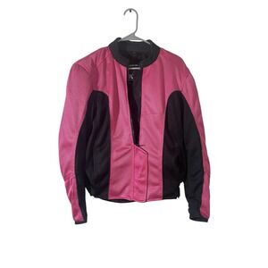 M Boss Women's Motorcycle Jacket Armor Pink XL Headphone Jack Pockets Mesh Outer